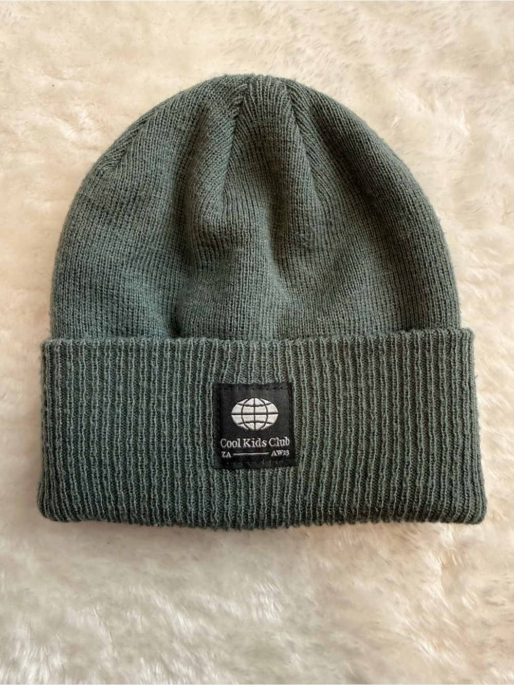Zara Olive Green Knit Toddler Winter Beanie Size 1-3yrs